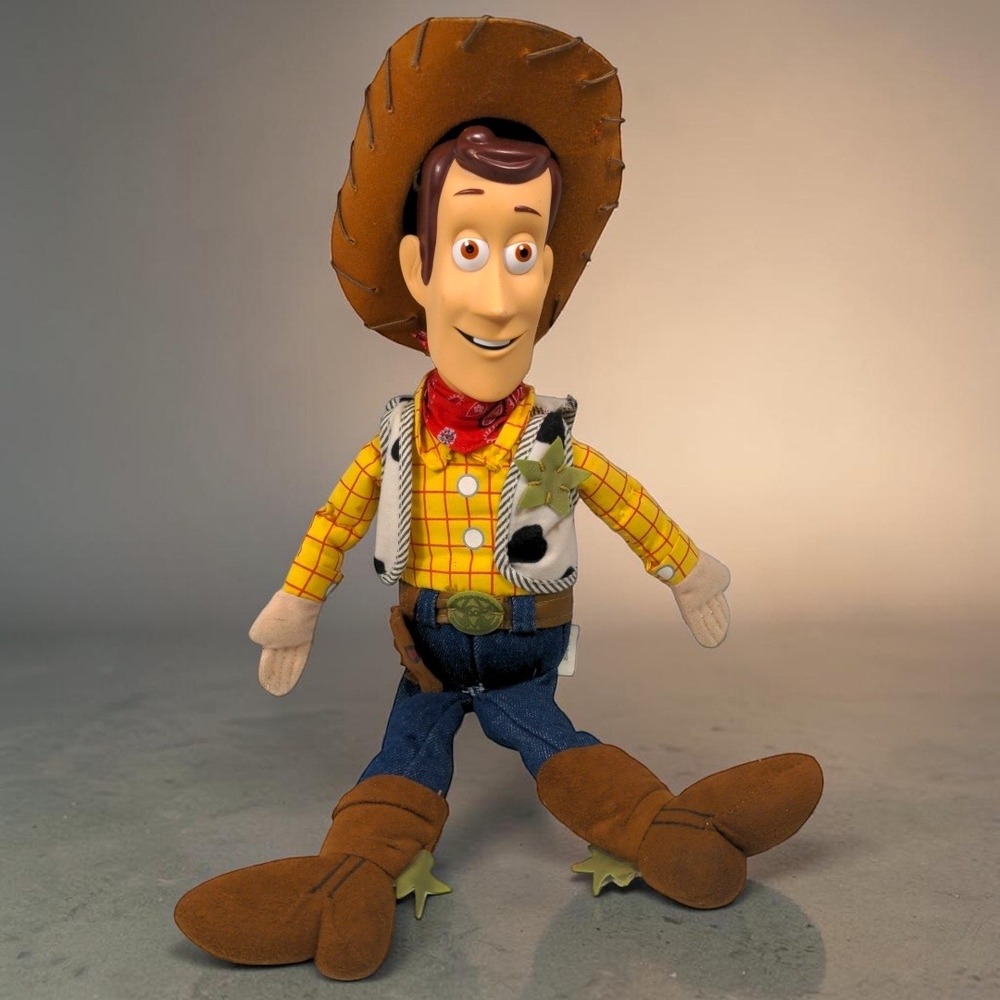 Disney Store Exclusive 2008 Toy Story Woody 16" Plush Doll Roto Head VTG  Hat